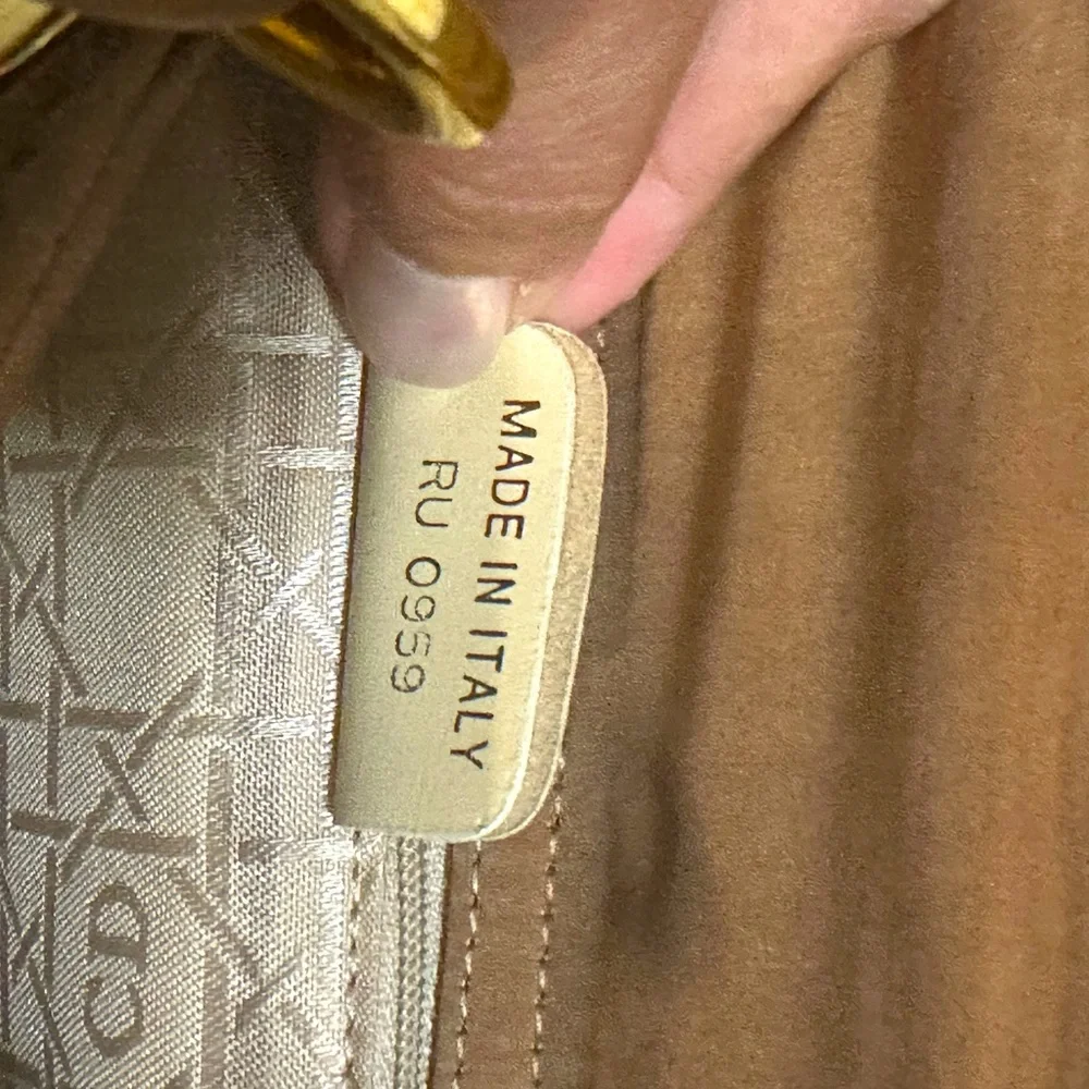 Authentic Mini Lady Dior in Nylon Beige double top handles with Strap - Picture 9 of 11